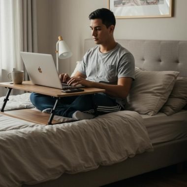 ¿Teletrabajo desde casa? Así puedes mantenerte cómodo y eficiente en la cama